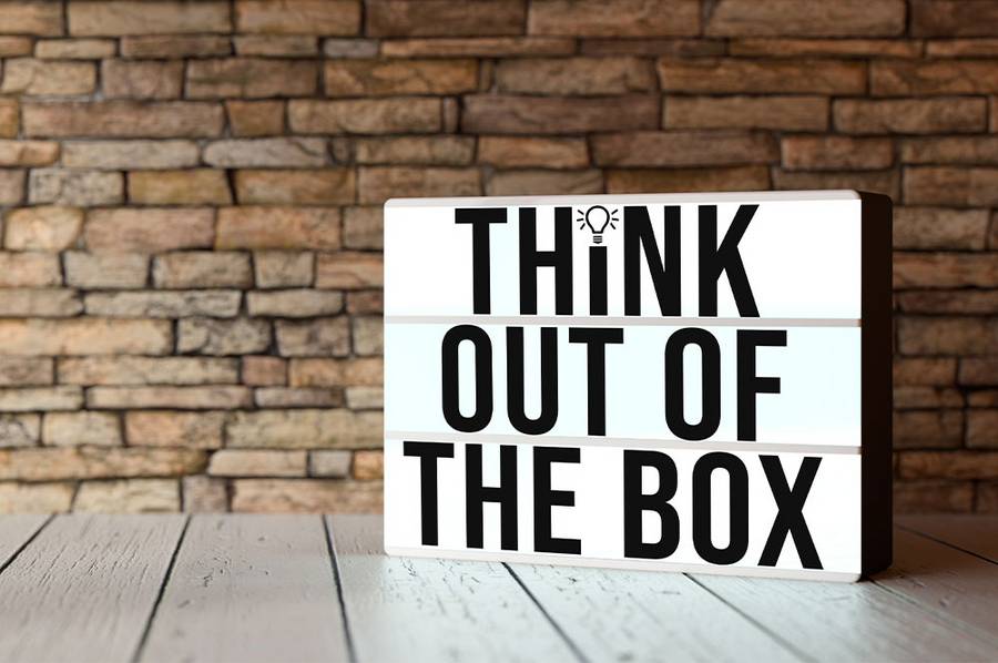 Text Think out of the box 